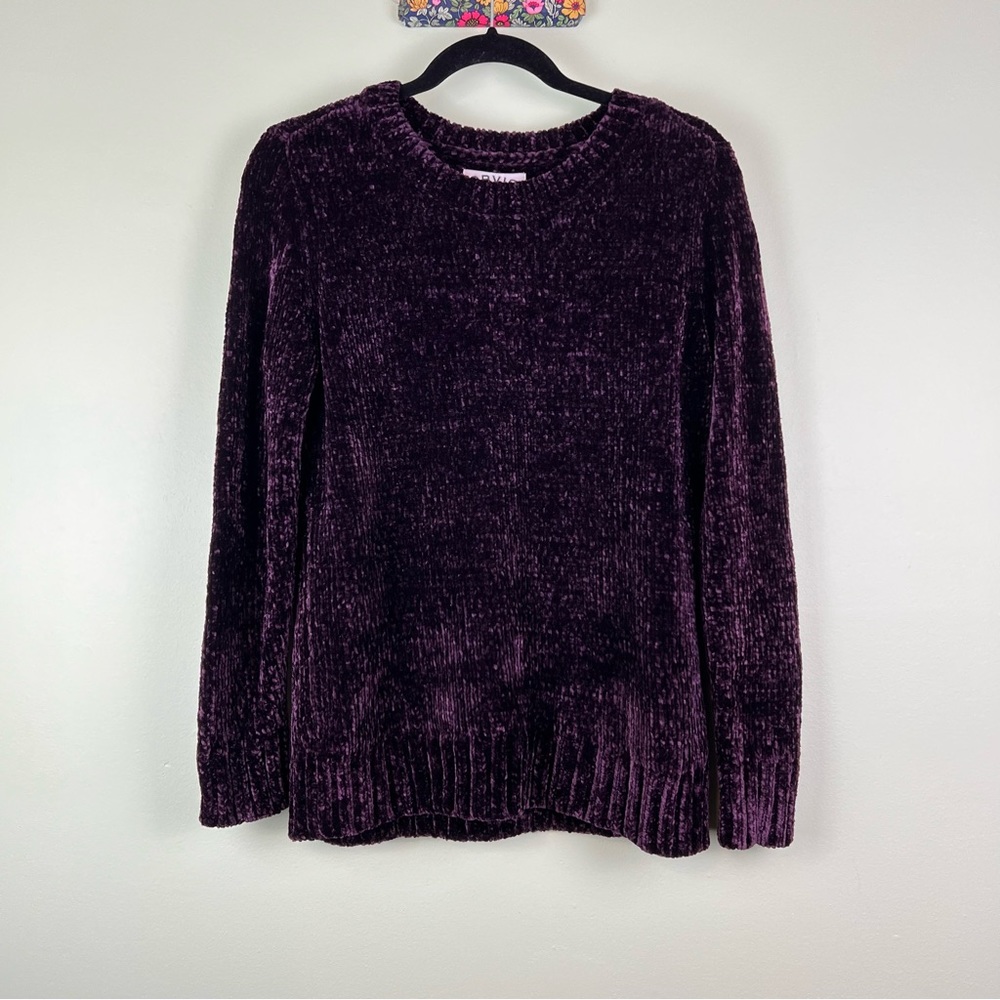 NWT Orvis Sz Small Plum Purple Chenille Soft Knit Long Sleeve Sweater